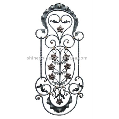 GYD-15Ba114 wrought iron gate and stone balcony railing floral ornaments